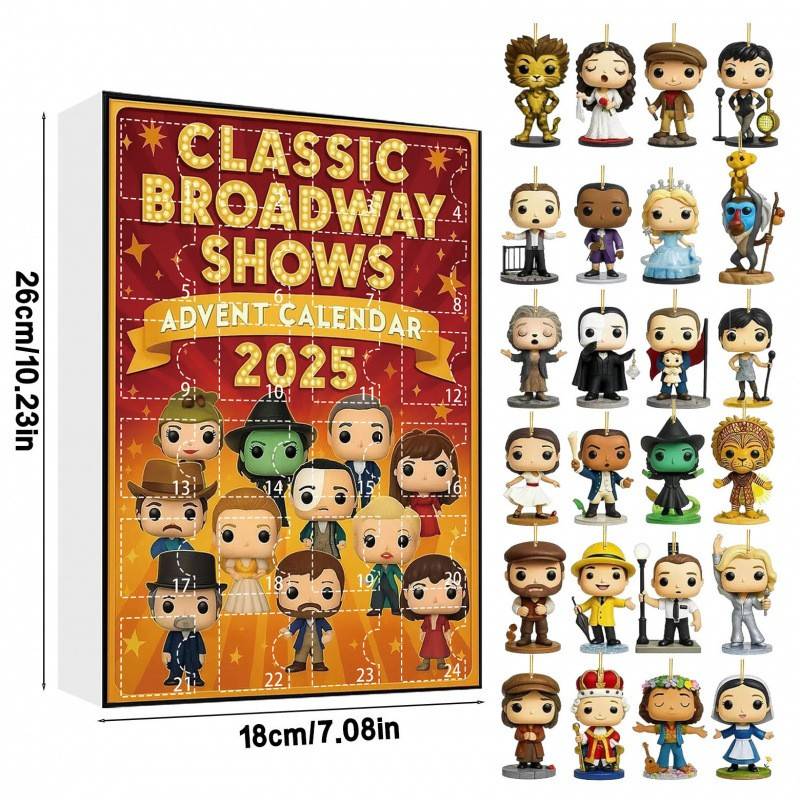 2025年百老汇音乐剧盲盒 24天倒计时日历标志音乐人物 收藏品礼盒