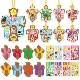 2026新款 儿童DIY复活场景布置卡片 复活节装饰贴纸工艺礼品套装