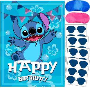 史迪奇大尺寸海报游戏主题不干胶贴纸 蒙眼贴纸游戏不干胶史迪仔