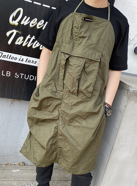 定制logo印字咖啡师工作服防污日式奶茶店罩衣理发师餐饮画画围裙