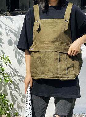 定制logo日式围裙咖啡师花艺师原创帆布工作服奶茶烘焙女防污罩衣