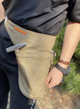 工具腰包帆布工具袋多功能小号挂包收纳电工工具包木匠园艺师腰袋