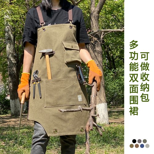 帆布是防污围裙双面使用