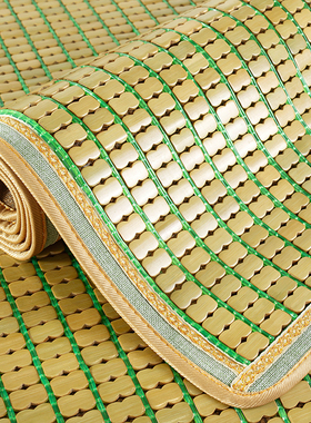 青绿色麻将竹凉席竹块碳化竹席子席1.8m床颗粒单双人席子1.5米2米