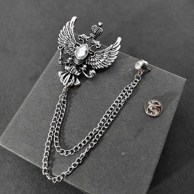 潮流复古套装重工饰品流行INS风男士西装领链条配饰韩式西装配件