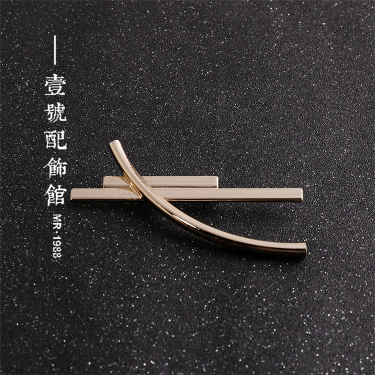 时尚个性流行立体几何款别针职业女装百搭胸针别针双杠款