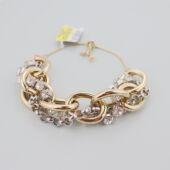 IC欧美时尚 金色拉丝麻花编织手链轻奢小众设计感高级感气质可调