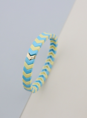 RA欧美蓝黄色箭头搪瓷手镯手链精致气质优雅时尚百搭个性ins