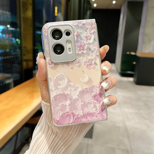 适用oppofindn2左右翻油画花套