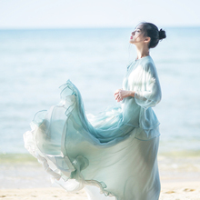 【5折】玉石盘扣雪纺衫女春夏2025新款松紧腰半身裙中式茶服套装