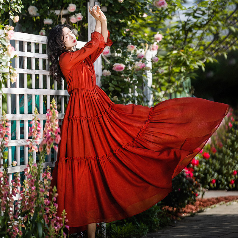 *【云裳佳人】夏季V领气质蛋糕连衣裙女原创新款荷叶边袖口雪纺裙,女装/女士精品,连衣裙,淘宝优惠券,粉丝福利购,淘宝优惠卷