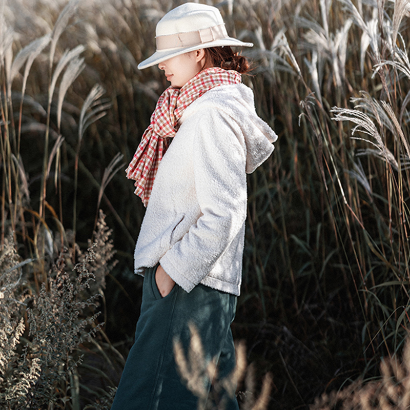 连帽泰迪绒短款外套女无袖马甲