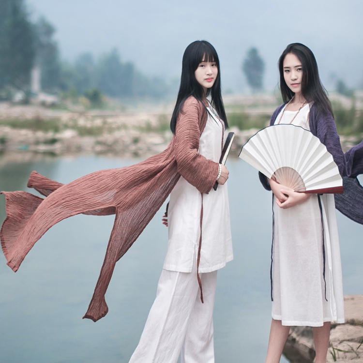 棉麻记复古怀旧肌理亚麻防晒衫