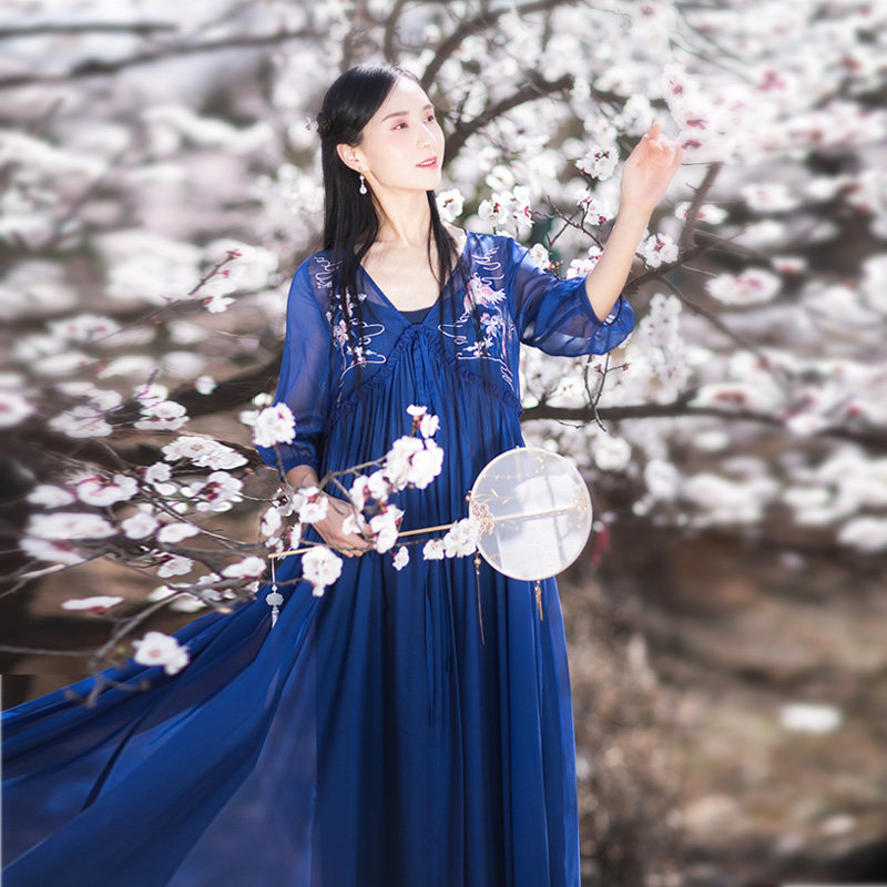 【158元区】棉麻记夏季新款复古绣刺绣雪纺连衣裙气质长裙子女,女装/女士精品,连衣裙,淘宝优惠券,粉丝福利购,淘宝优惠卷