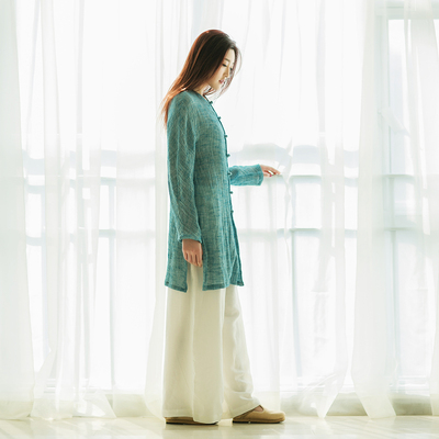 棉麻记复古文艺手工盘扣外套