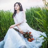 蕾丝刺绣半身裙套装 现货 女短外套夏季 雪纺木耳边开衫 闲饮春色