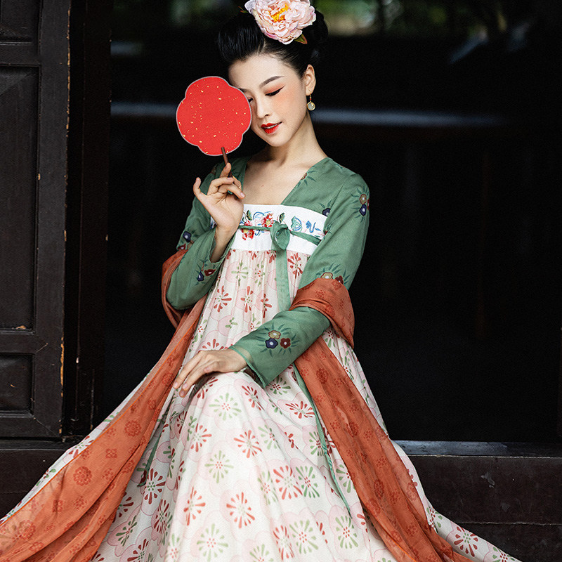 现货【梦窗词】唐装汉服女中国风一体式改良齐胸襦裙汉元素春秋装