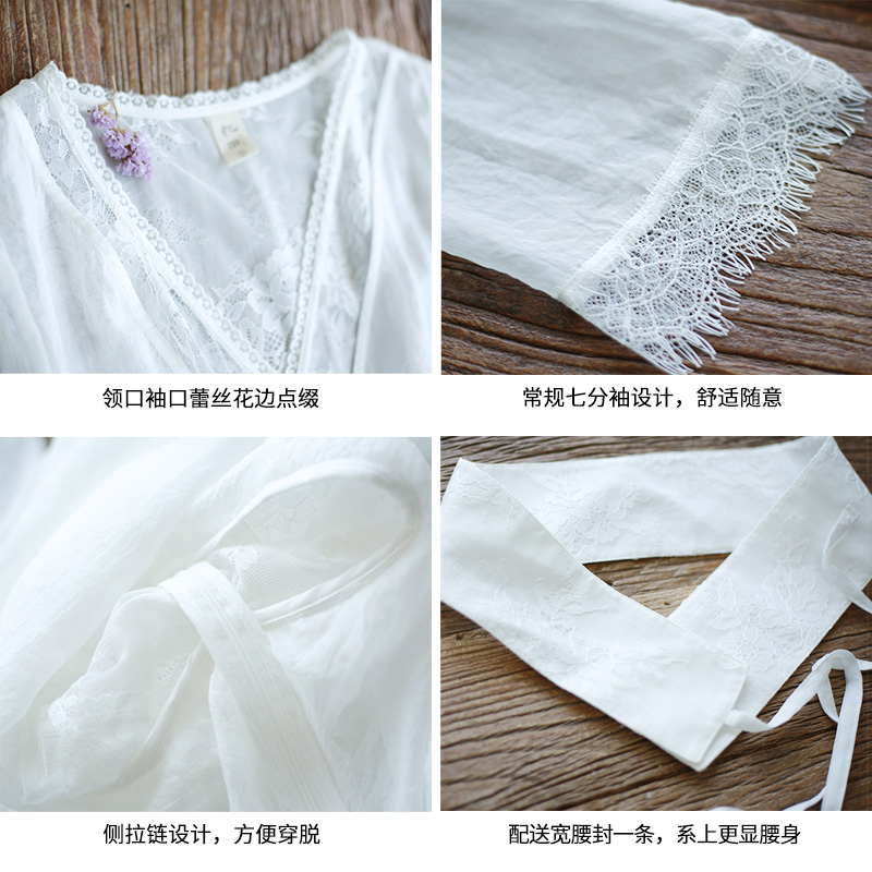 白色雪纺连衣裙女春夏气质2024年新款修身蕾丝长裙公主裙仙女裙子