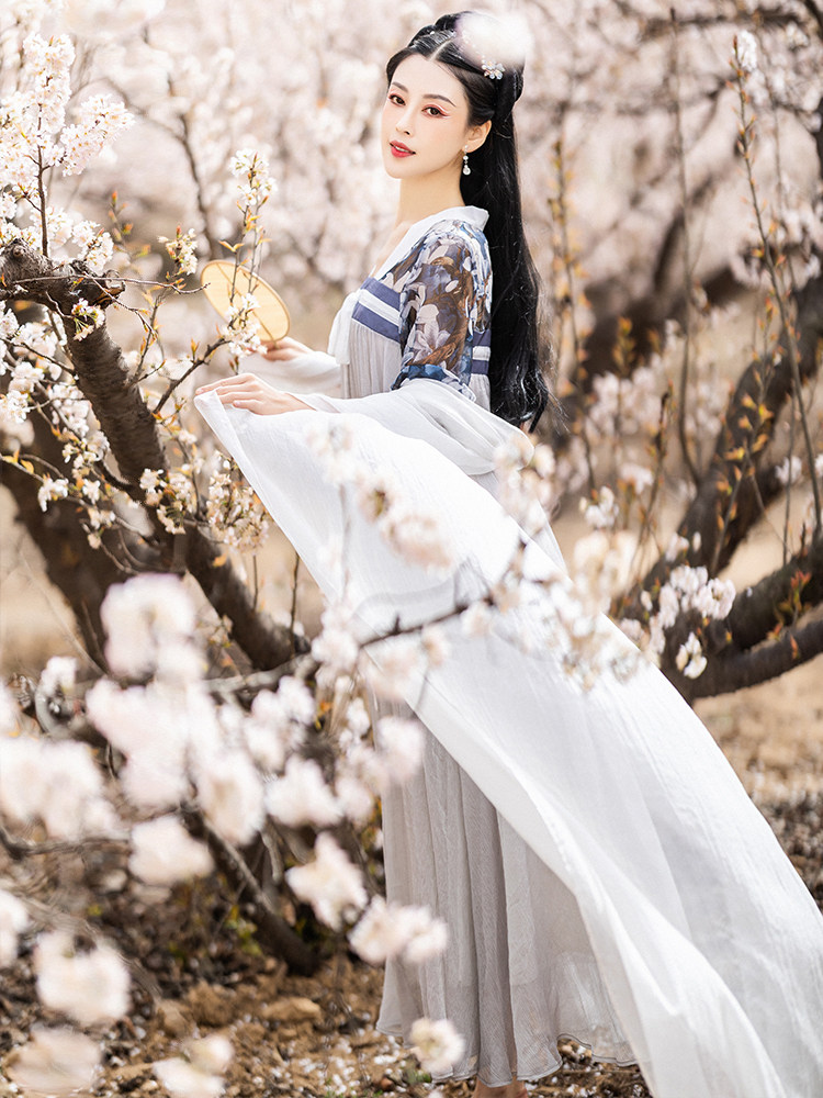 [DIANYANLUO] 당나라 한복으로 만든 가슴 높이의 언더셔츠 개선 여성은 여름철 일상생활에서 한원복과 선녀치마를 입을 수 있습니다