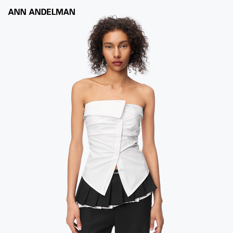 【痞幼同款】ANN ANDELMAN白抹胸背心一字肩上衣开衫解构衬衫外穿,女装/女士精品,抹胸,淘宝优惠券,粉丝福利购,淘宝优惠卷