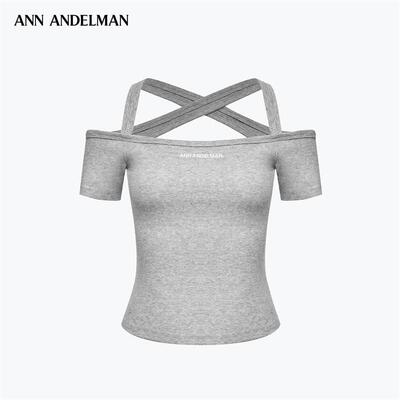 ANNANDELMAN字肩抹胸修身短袖