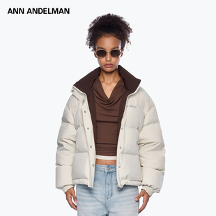 ANN ANDELMAN双面穿撞色羽绒服女秋冬白鸭绒短款超好看羽绒棉袄