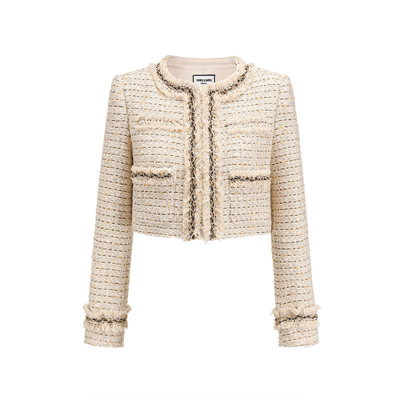 SHROENRO粗花呢外套半裙套装