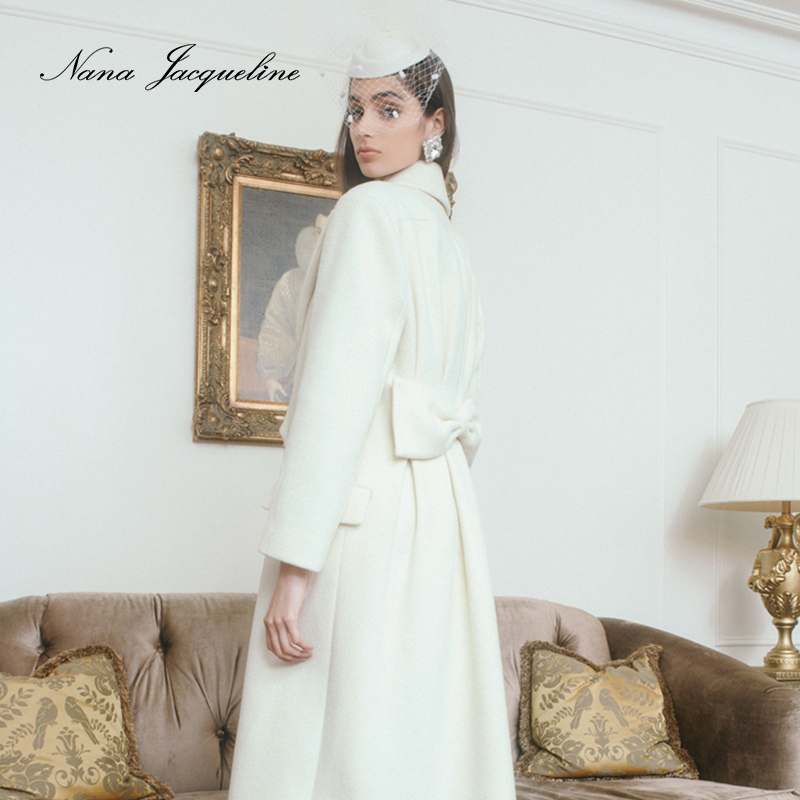 NanaJacqueline蝴蝶结毛呢外套