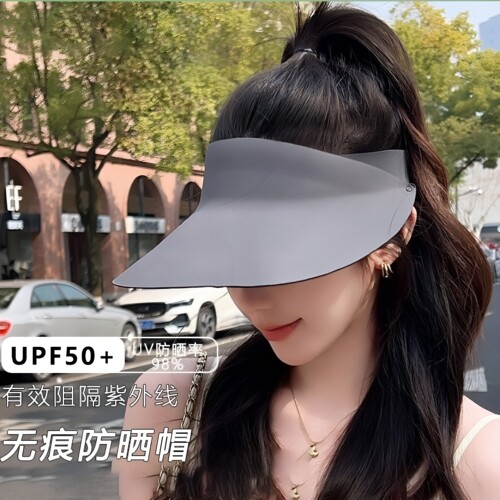 夏季空顶帽女防晒帽无痕一体大帽檐遮阳帽棉纶帽子防紫外线太阳帽