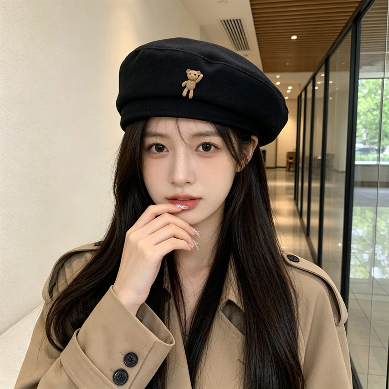『版型超好』贝雷帽子女款春秋呢子可爱百搭法式复古大头围画家帽