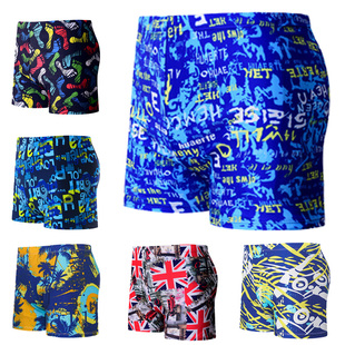 多种花色带抽绳肥佬游泳馆舒适速干泳池温泉泳裤 平角裤 大码 男士