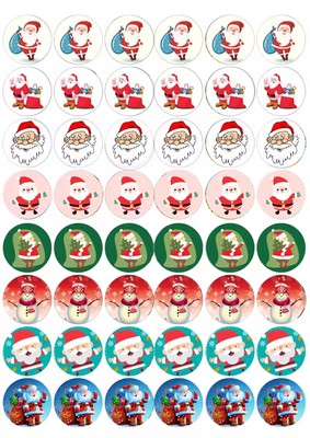 棒棒糖糯米纸圣诞节2.4cm-3.2cm水晶星空棒棒糖蛋糕图DIY图代打印