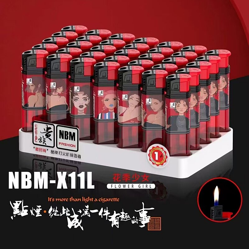 诺曼贵族X11L新款打火机电子明火透明时尚潮流个性一次性家用普通 - 实物图