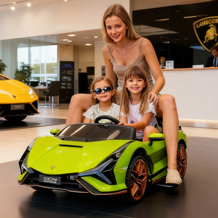 兰博基尼双人座儿童电动汽车四轮玩具可坐大人带遥控宝宝亲子跑车