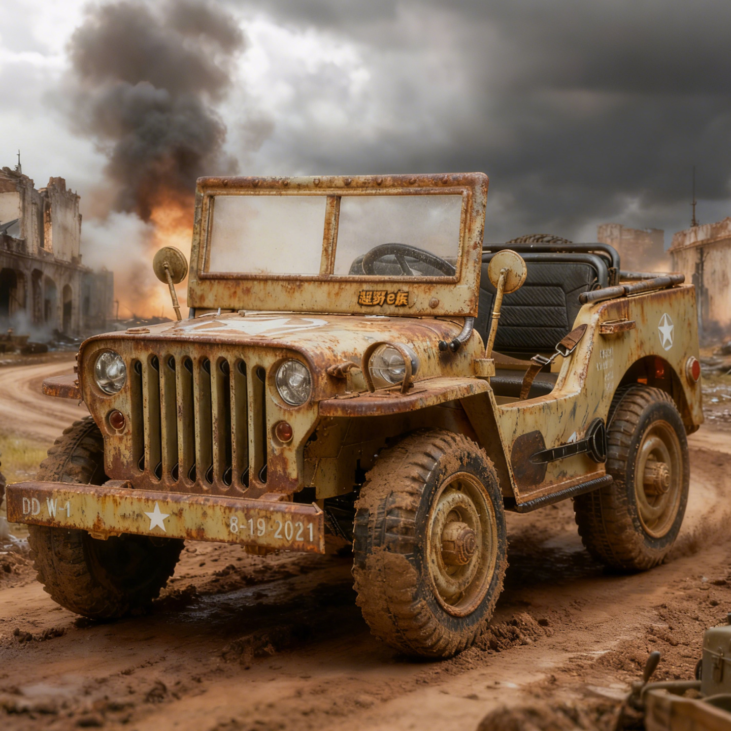 威利斯超大双座儿童电动车四轮遥控汽车越野童车宝宝玩具车可坐人