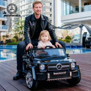 迈巴赫奔驰大G650双座儿童电动车四轮遥控汽车宝宝玩具车可坐大人