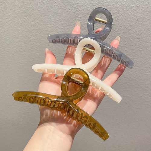 抓夹发夹女后脑勺头饰高端亚克力洗澡盘发鲨鱼夹子高级感大号发卡