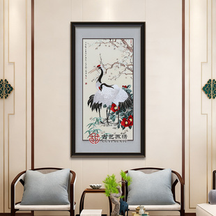 古艺苏绣精品瑞鹤图客厅玄关别墅手工刺绣画高端非遗生日祝寿礼品
