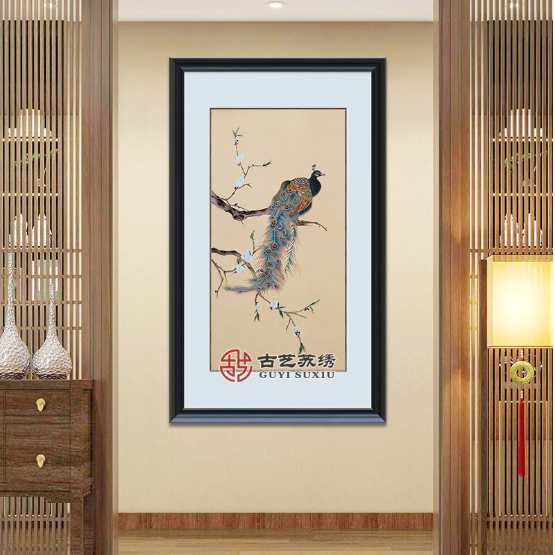 古艺苏绣精品孔雀图高端非遗礼品