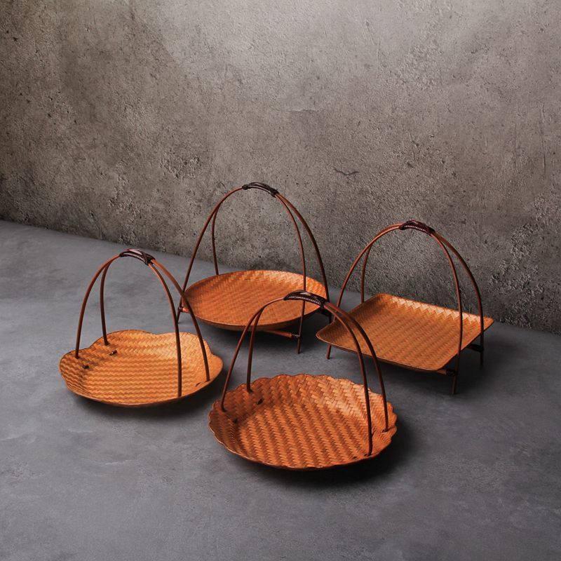 竹编手提点心盘茶点盘小竹筐筲箕馒头面包干果编织篮收纳篮子果碟,餐饮具,果盆/果盘/果篮,淘宝优惠券,粉丝福利购,淘宝优惠卷