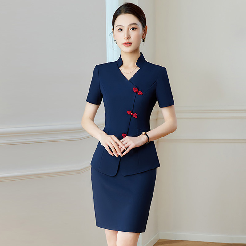 售楼部珠宝店前台收银工作服夏