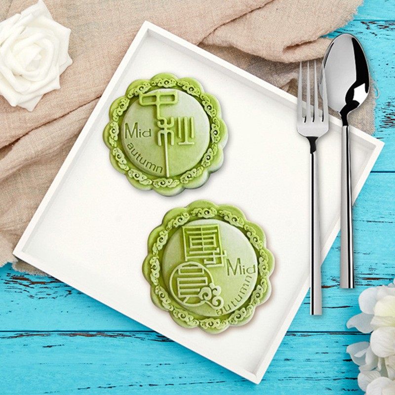 新款6连月饼手工皂慕斯蛋糕梅花绿豆糕蒸糕手工自制食品硅胶模具