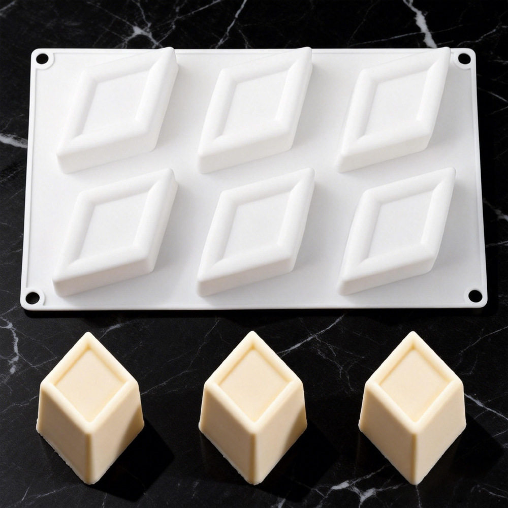 6连凹槽菱形法式甜点模菱角硅胶慕斯蛋糕模巧克力模具DIY棱形模具,厨房/烹饪用具,烘焙模具,淘宝优惠券,粉丝福利购,淘宝优惠卷