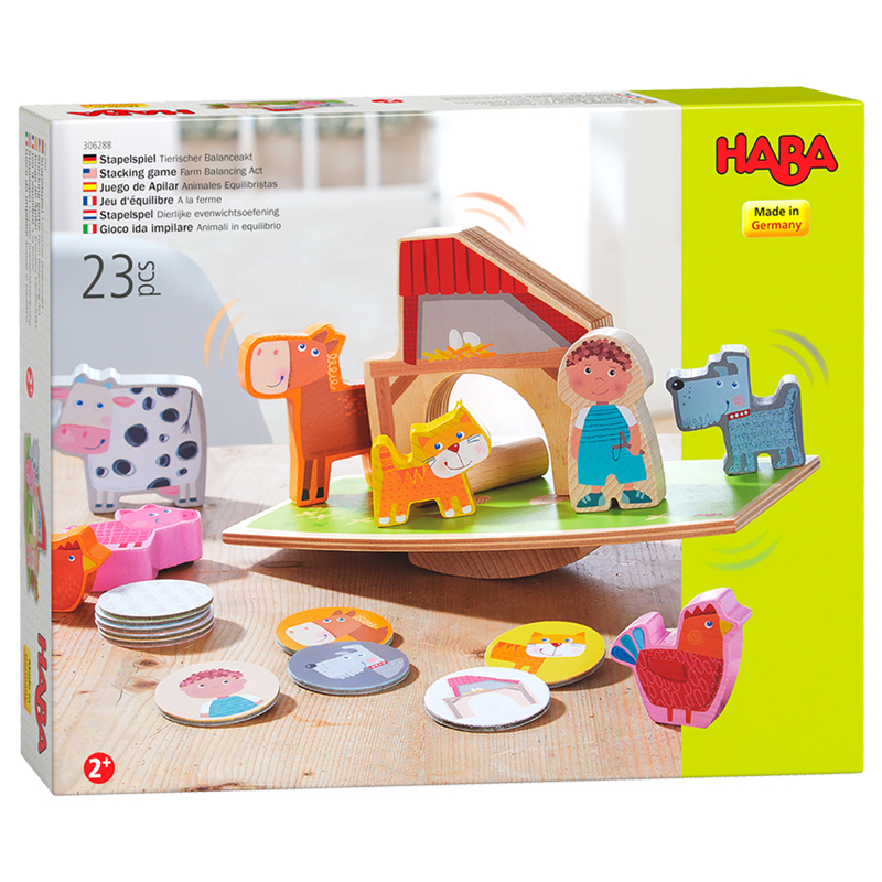 HABA德国儿童平衡游戏桌游2岁+木制益智玩具306288农场平衡