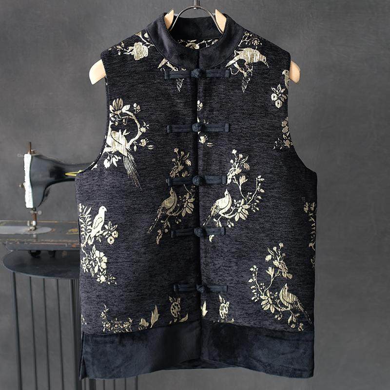 秋冬新款男士休闲新中式马甲复古立领加绒背心中国风坎肩马褂,男装,常规马甲,淘宝优惠券,粉丝福利购,淘宝优惠卷