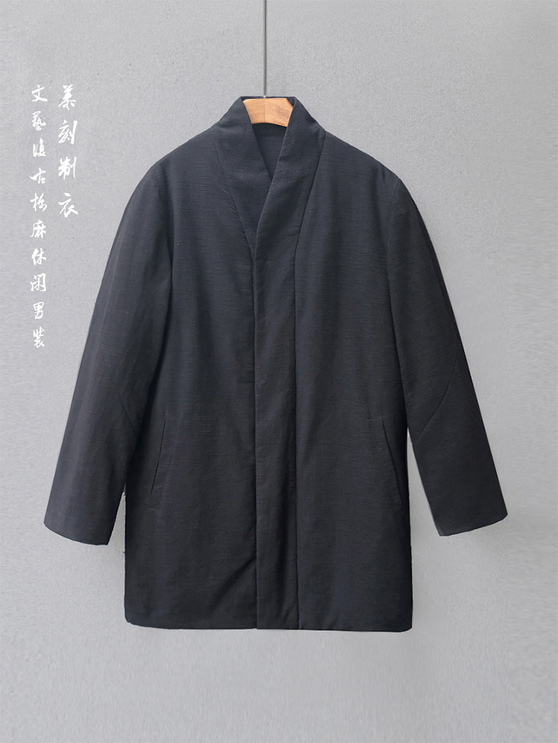 中式棉麻复古中长款棉衣慕刻适中