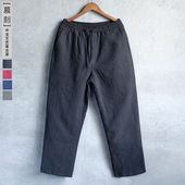 棉麻松紧中腰裤 秋冬男式 御寒保暖 中式 休闲长裤 休闲直筒裤 夹棉棉裤