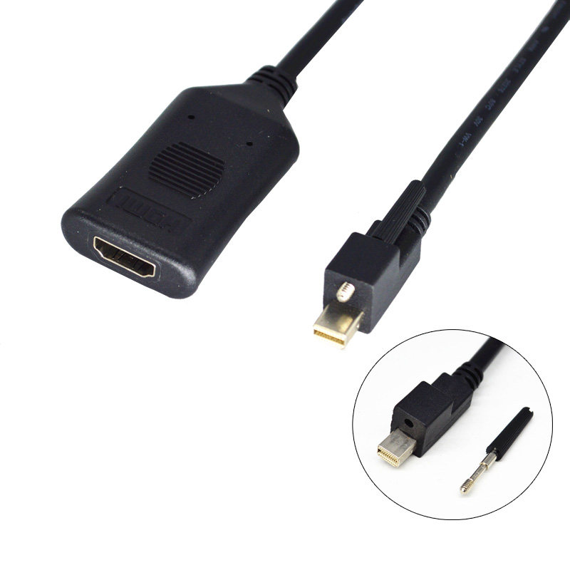 多屏主动式转接线 带螺丝锁扣mini DP转VGA HDMI DVI主动式转接线