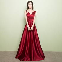 Chorus performance dress female company annual president style etiquette Miss welcome temperament banquet evening dress dress red