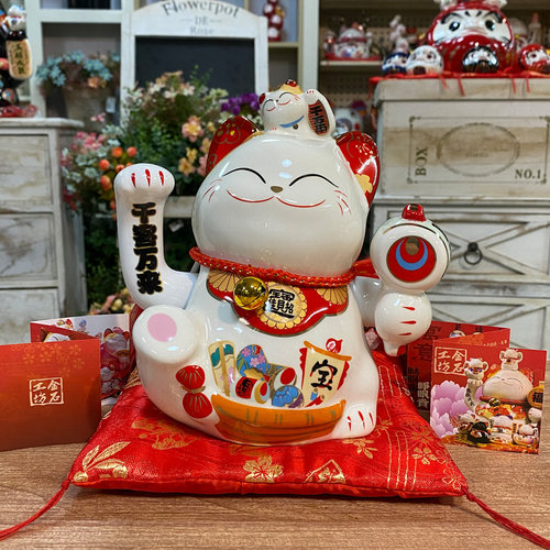 金石工坊招财猫招招右手开业礼品